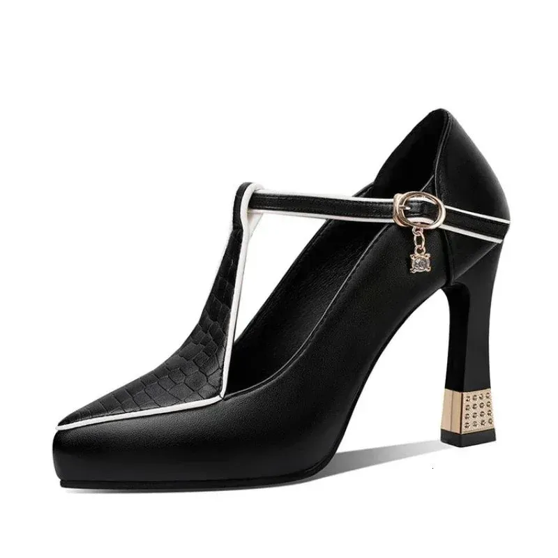 95Sexy Midheel Pointy Party  Summer Fashion Dress Elegant Shoes for Skinny Heel High Women 240620