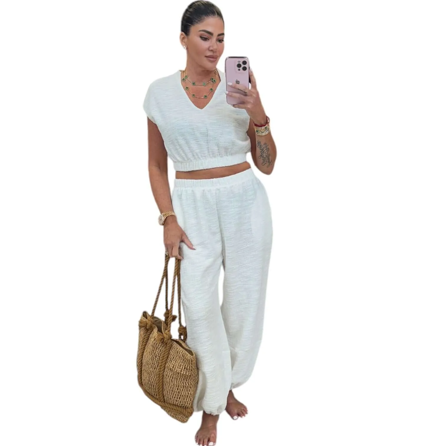 Boucle Top and Pants Set