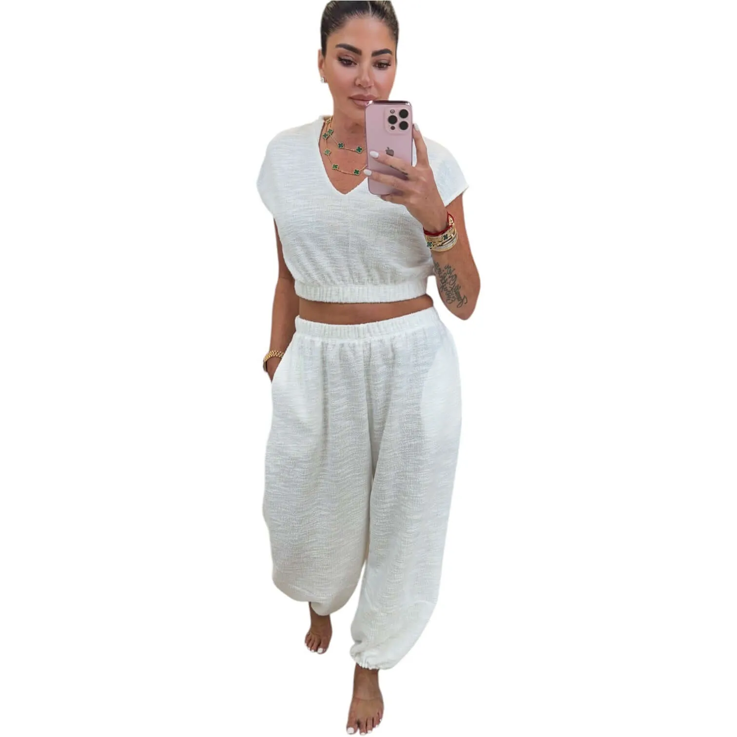 Boucle Top and Pants Set