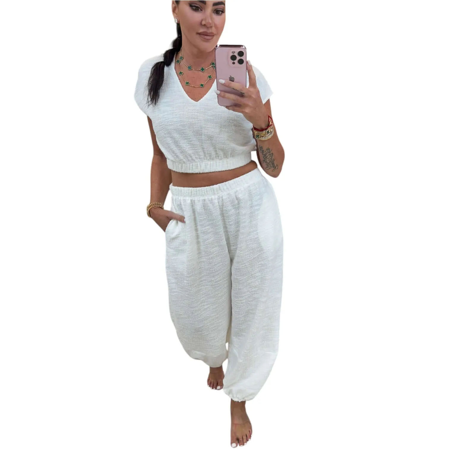 Boucle Top and Pants Set