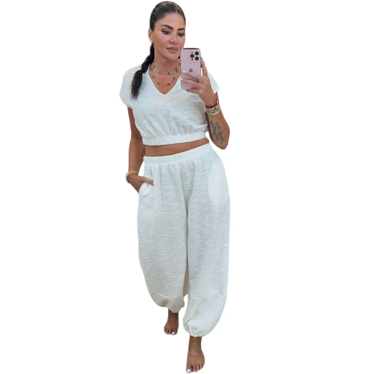 Boucle Top and Pants Set