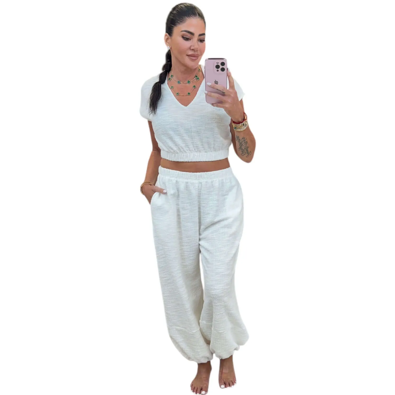 Boucle Top and Pants Set