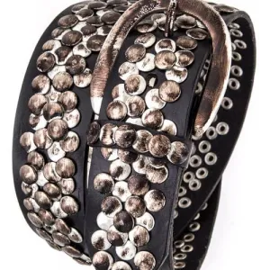 Burnished Wide Studded Belt