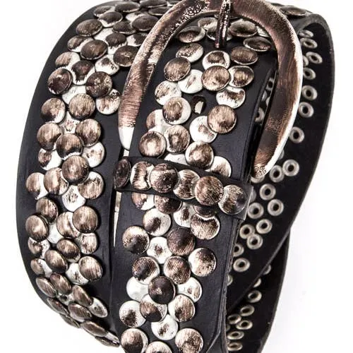 Burnished Wide Studded Belt