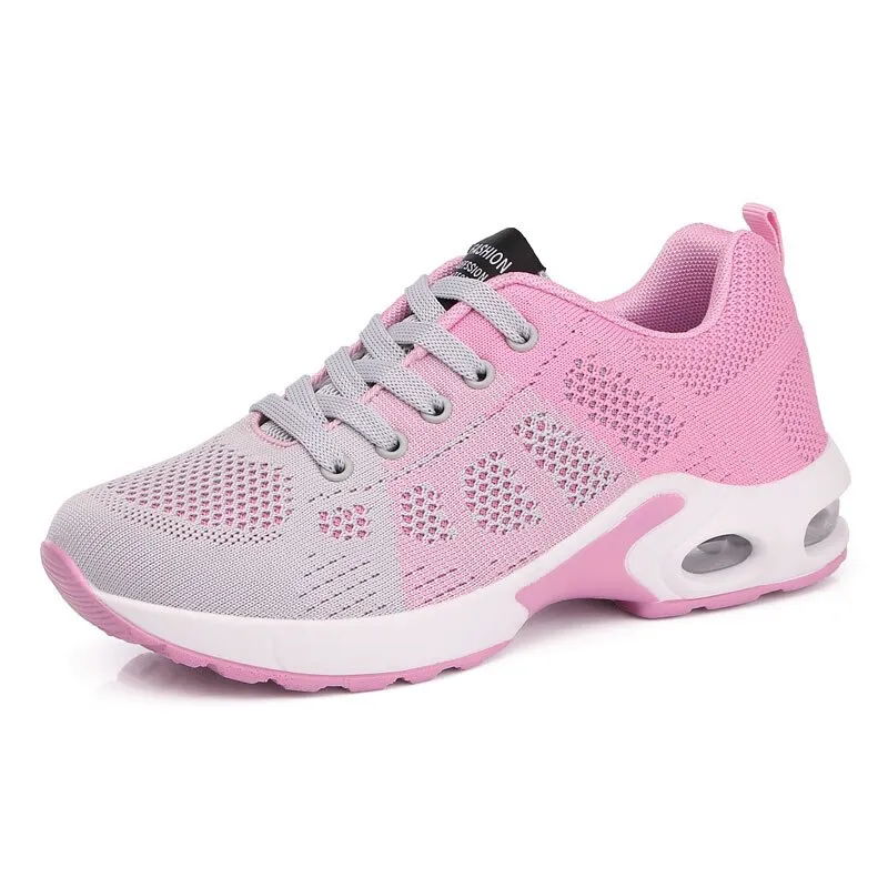 Cool Women's Lace-Up Sneakers / Fashion Round Toe Mesh Shoes