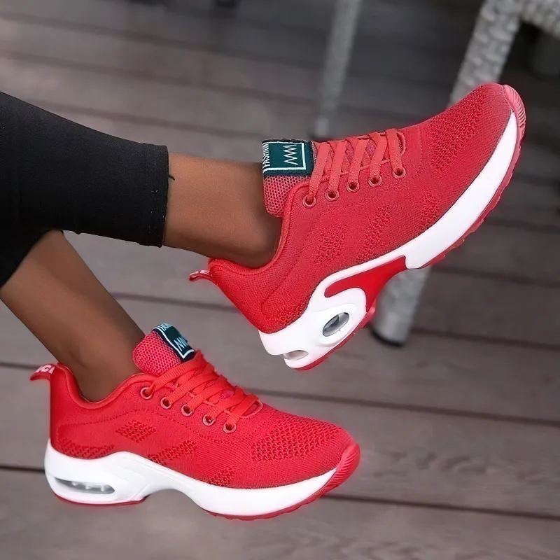 Cool Women's Lace-Up Sneakers / Fashion Round Toe Mesh Shoes