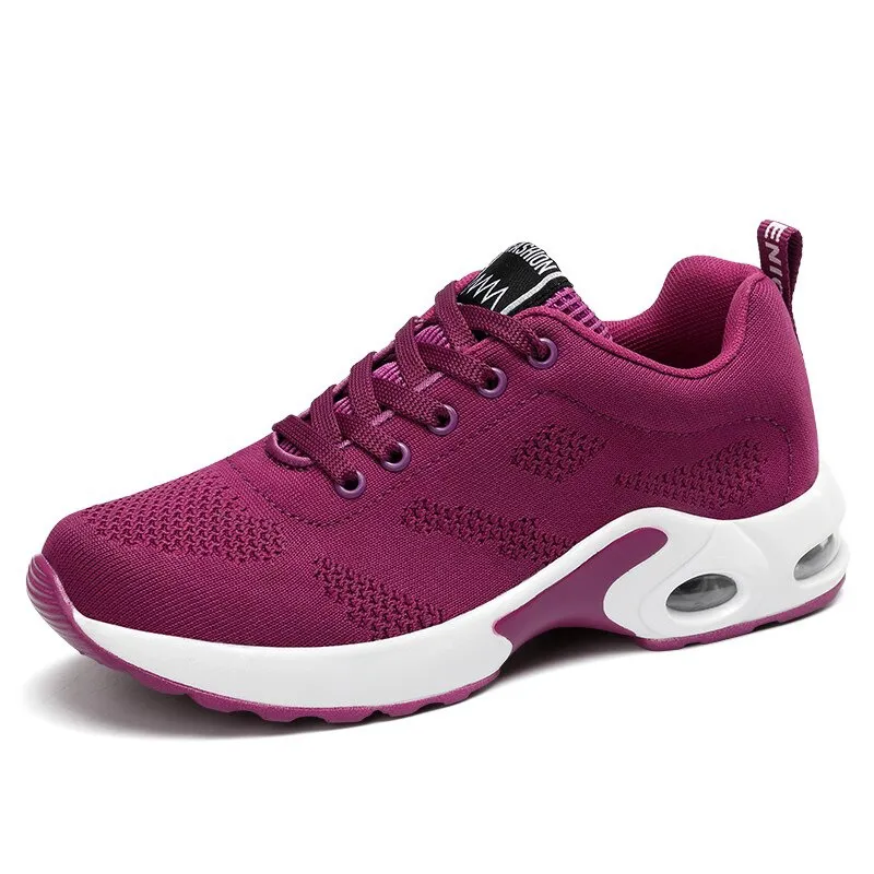 Cool Women's Lace-Up Sneakers / Fashion Round Toe Mesh Shoes