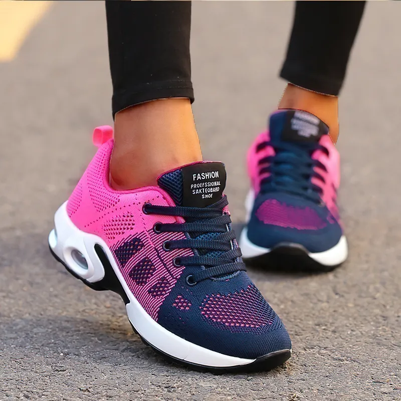 Cool Women's Lace-Up Sneakers / Fashion Round Toe Mesh Shoes