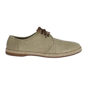 Dolce & Gabbana Beige Crocodile Skin Laceups Dress Shoes