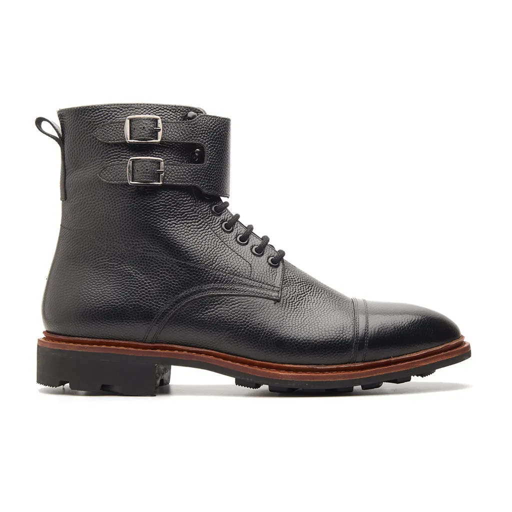 Falcon, Combat Boot - Black Pebble Grain | Hand Welted New Age