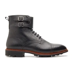 Falcon, Combat Boot - Black Pebble Grain | Hand Welted New Age