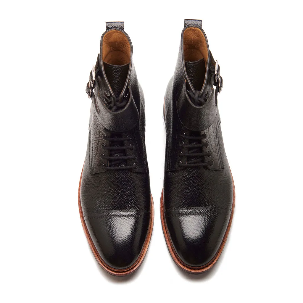Falcon, Combat Boot - Black Pebble Grain | Hand Welted New Age