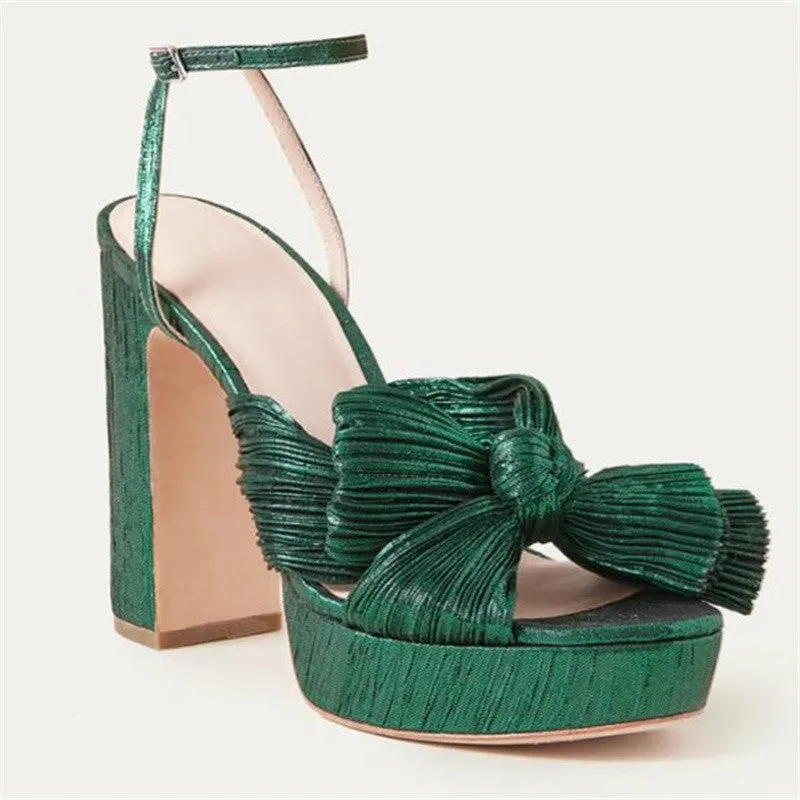 Fashion Bow Elegant Heel Sandals