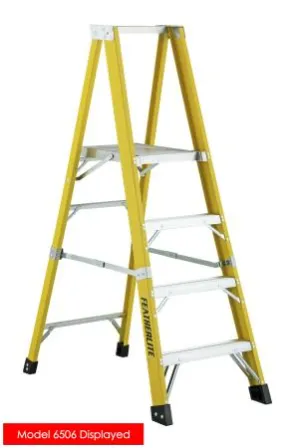 Ladder - Featherlite Series 6500 10′ Extra Heavy Duty Fiberglass Step Ladder, 6510