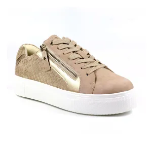 Lunar Nixie BEIGE Chunky Sole Trainer style Shoe DLW036BG