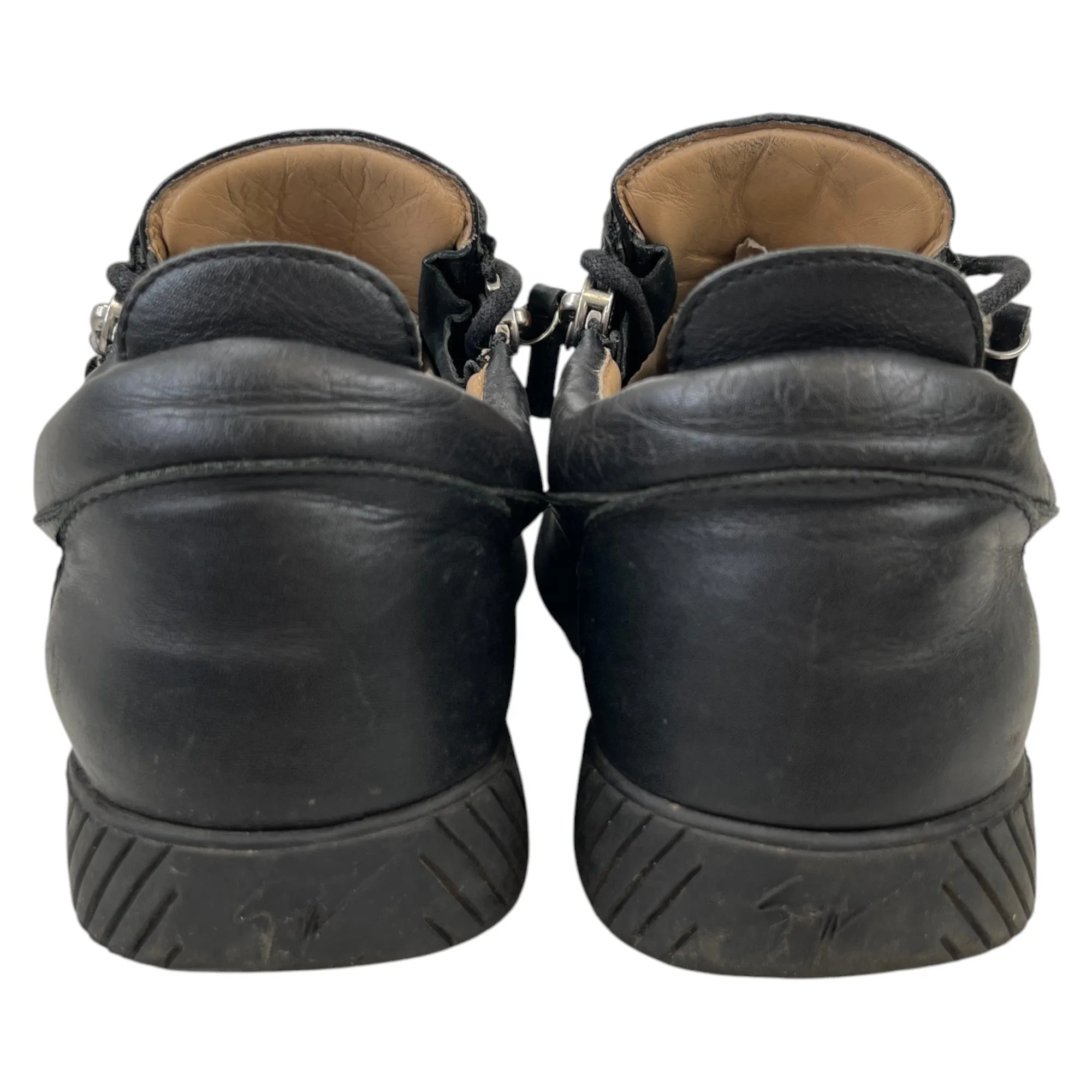 Men's Double Zip Low Trainers Black Size EU 42 / UK 8