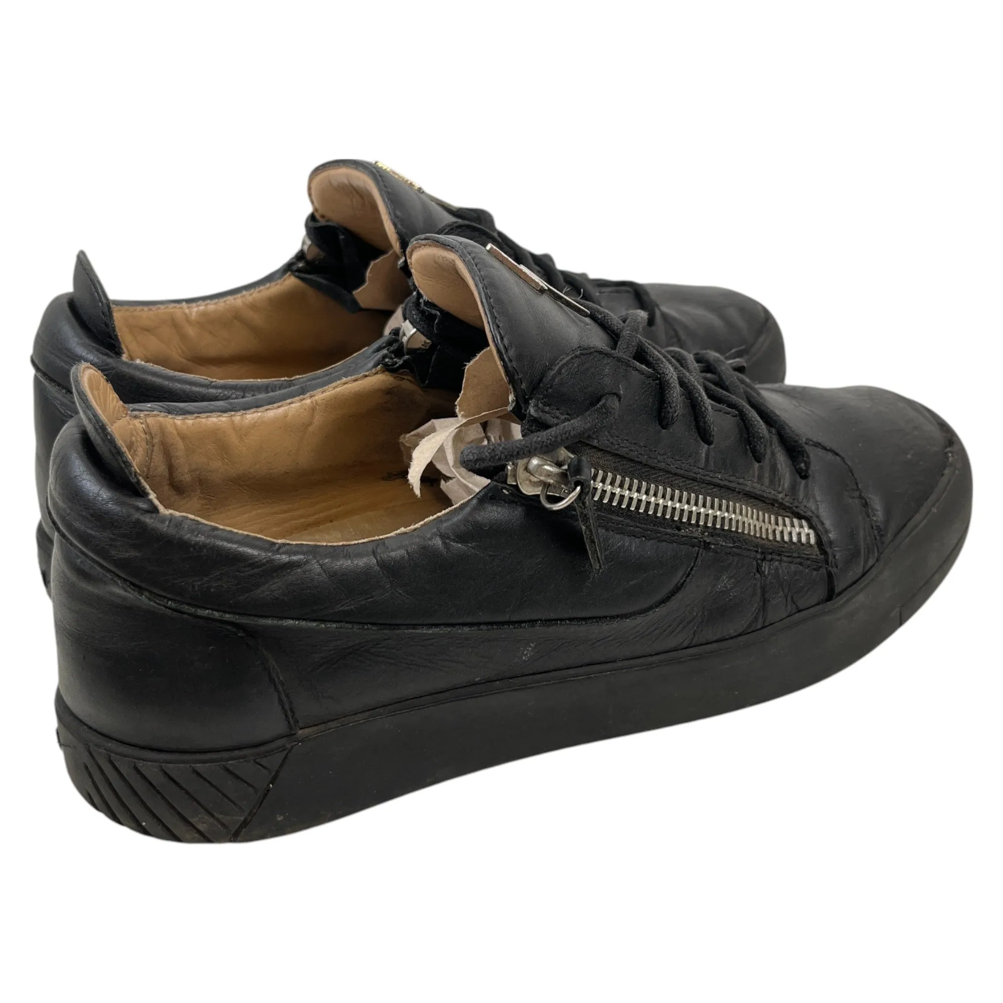 Men's Double Zip Low Trainers Black Size EU 42 / UK 8