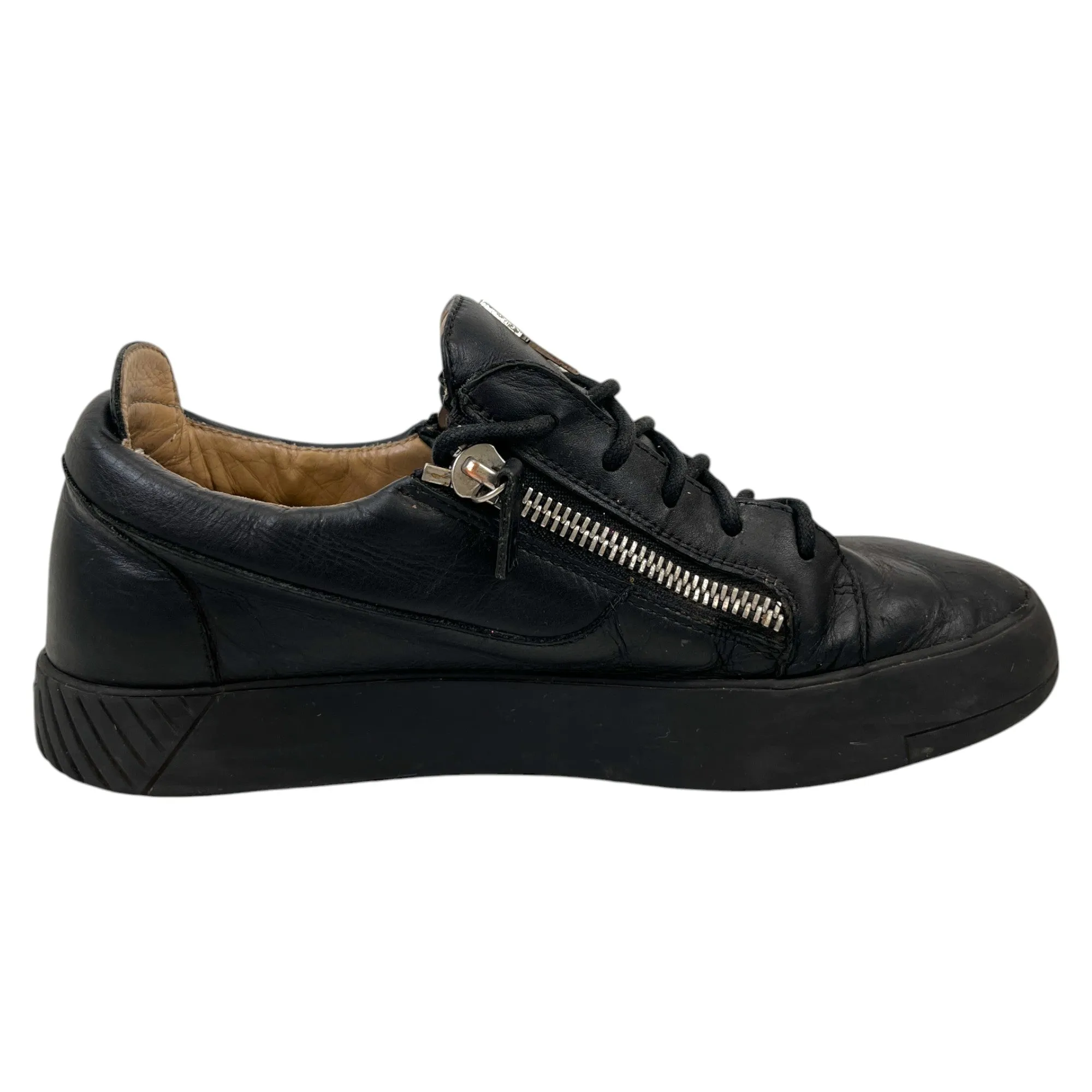 Men's Double Zip Low Trainers Black Size EU 42 / UK 8