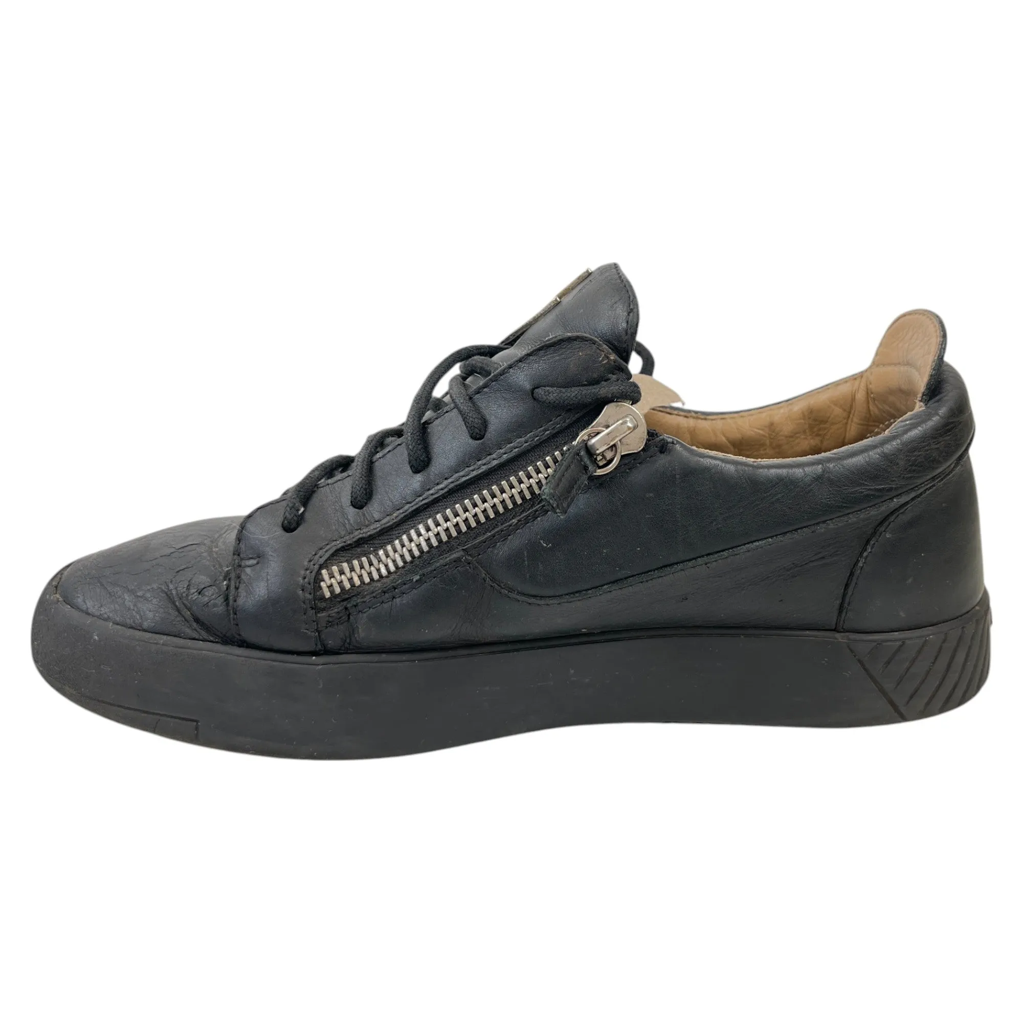 Men's Double Zip Low Trainers Black Size EU 42 / UK 8
