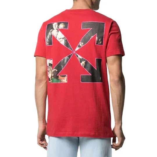 Off-White Caravaggio-Print Arrow Red T-Shirt