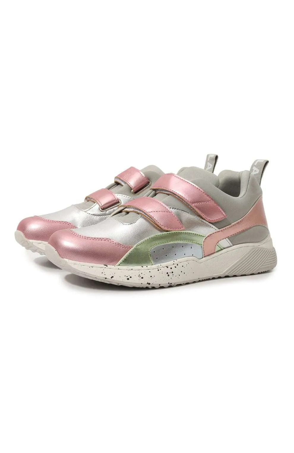 Pink Metallic Velcro Trainers