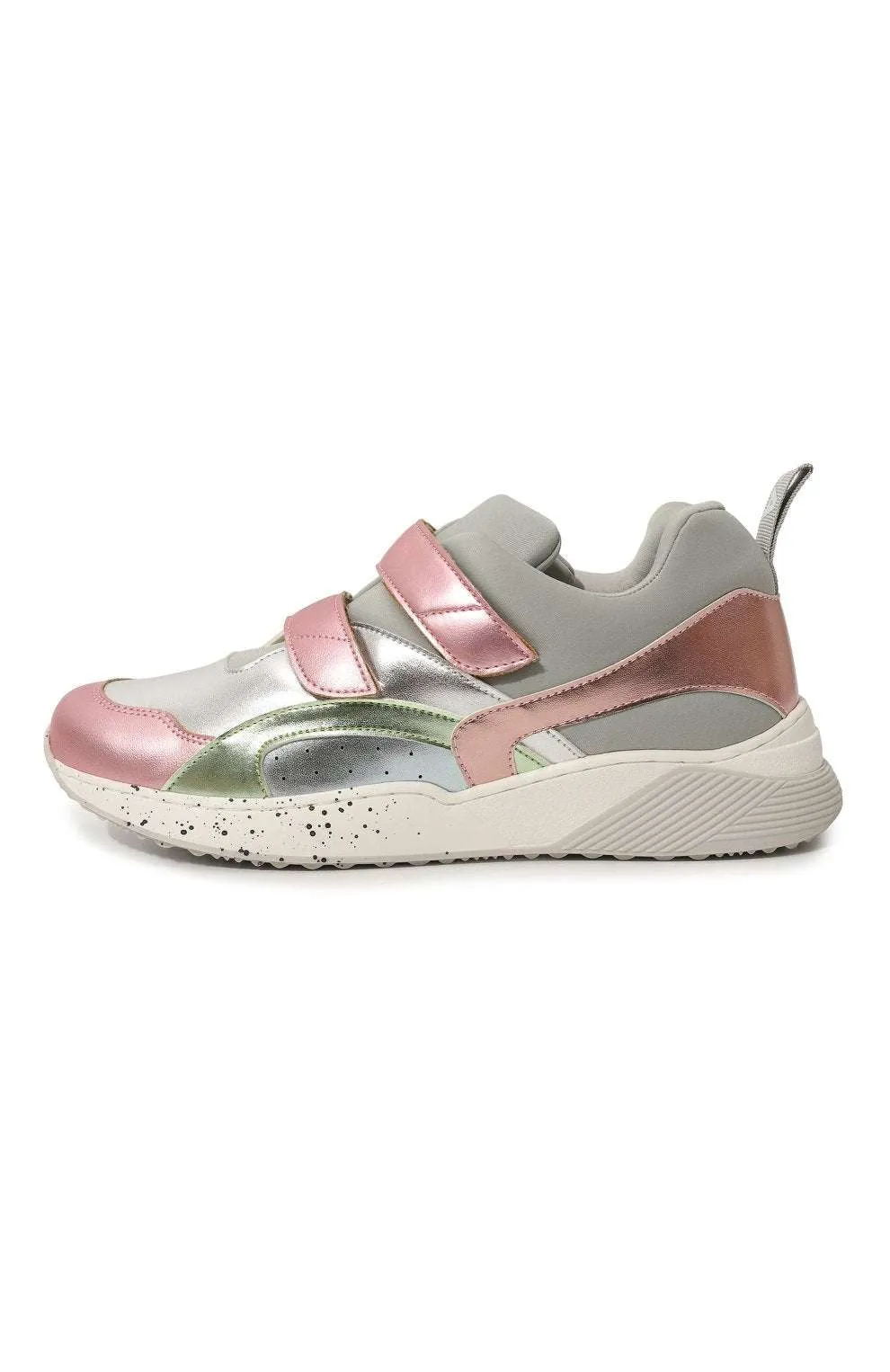 Pink Metallic Velcro Trainers