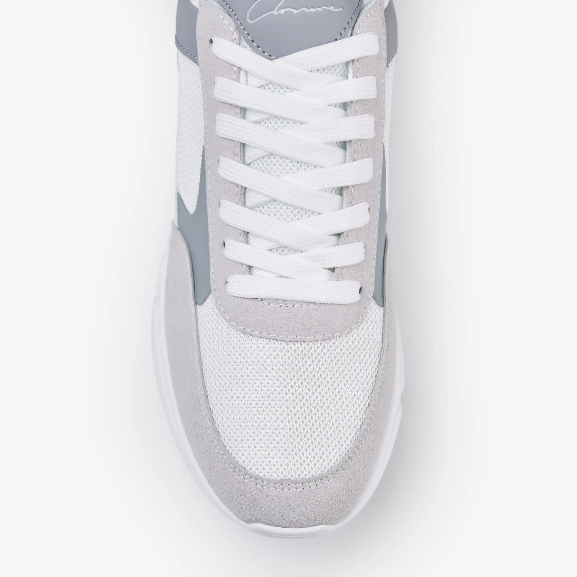 Premium Mesh Runner | White Grey