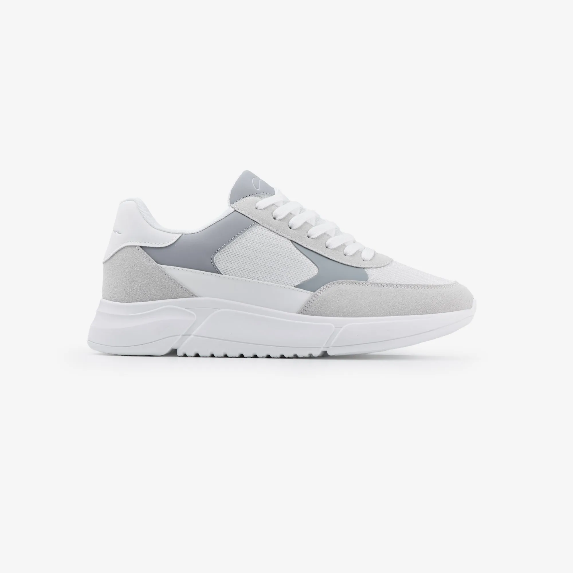 Premium Mesh Runner | White Grey
