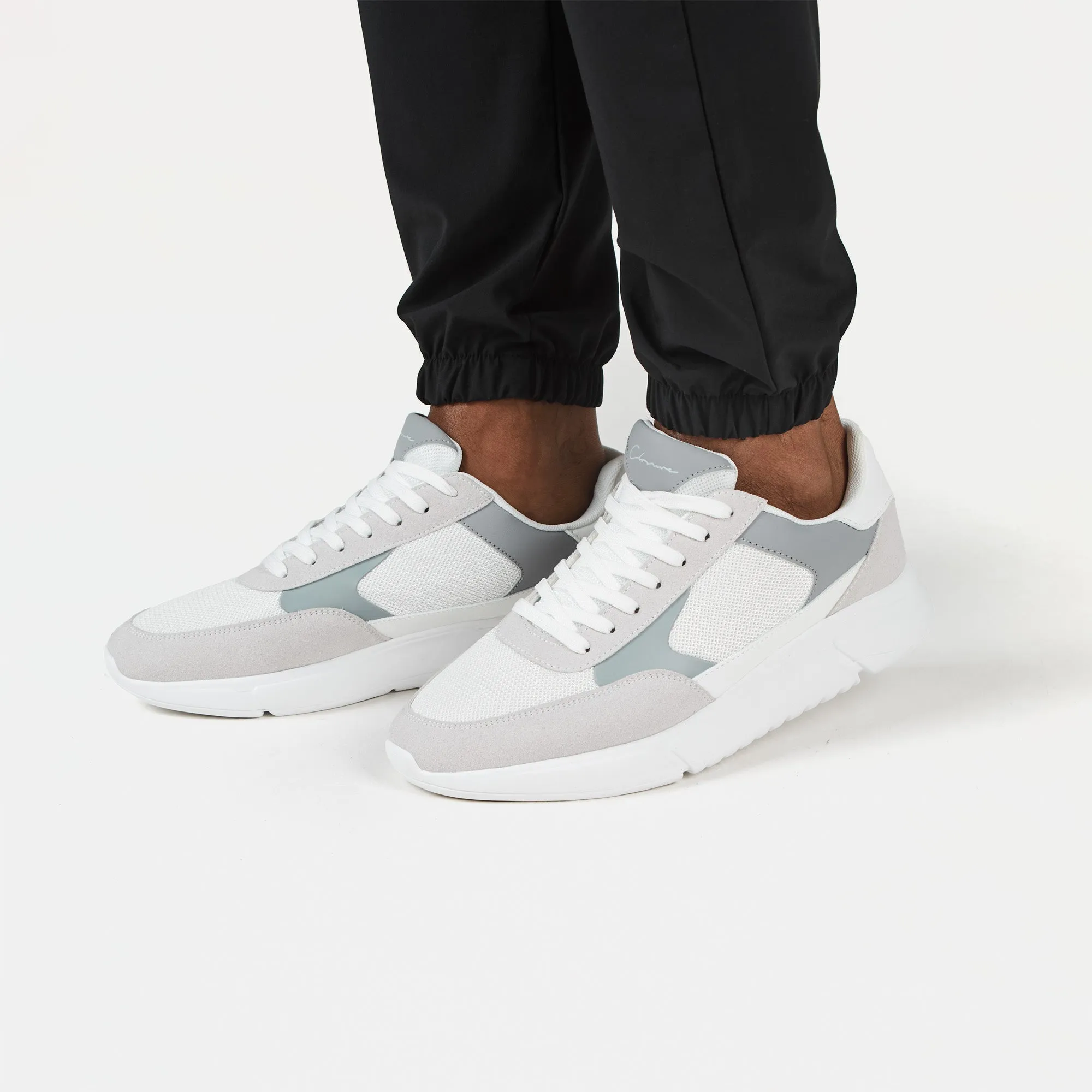 Premium Mesh Runner | White Grey