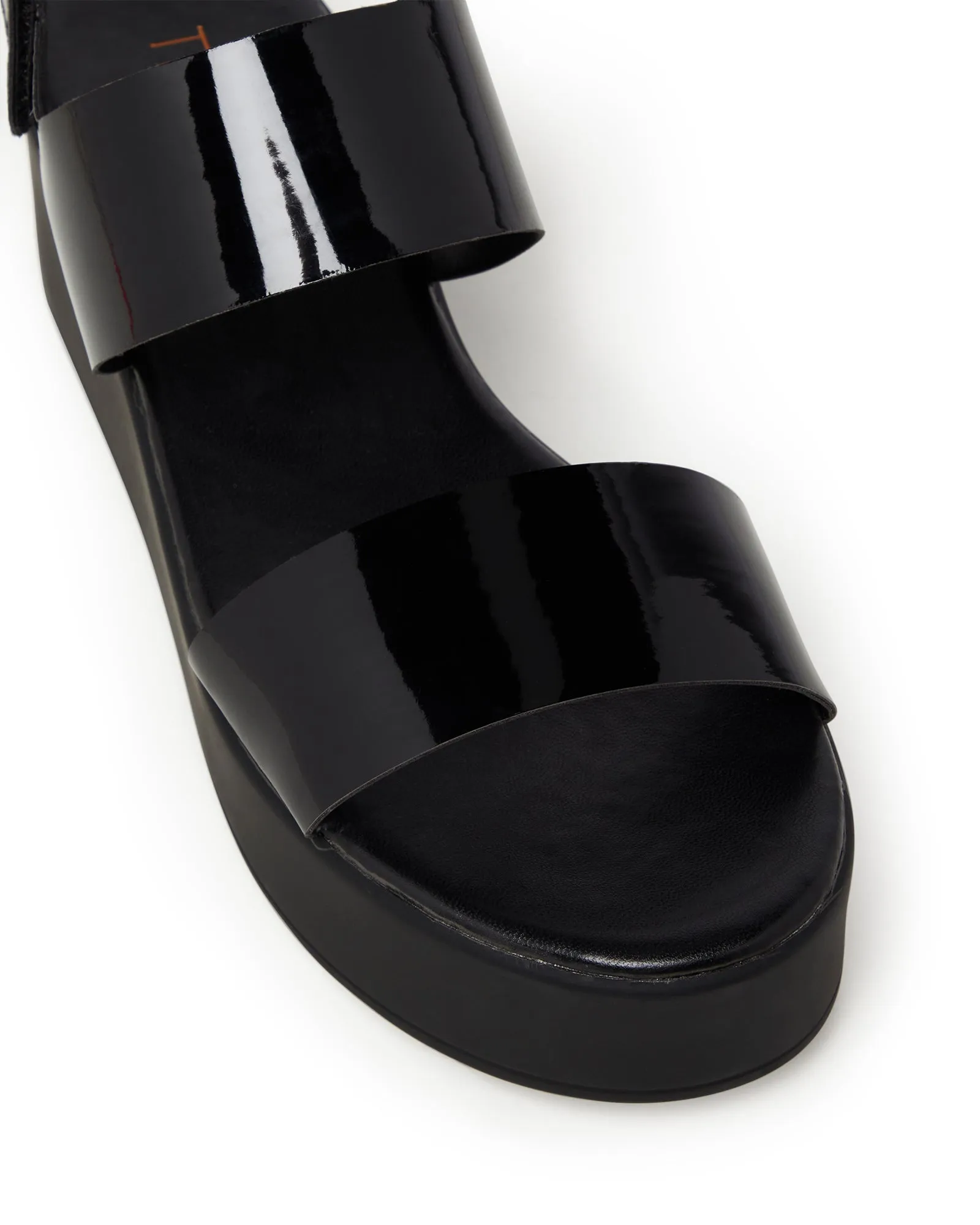 Roddick Platform Sandal Black Patent