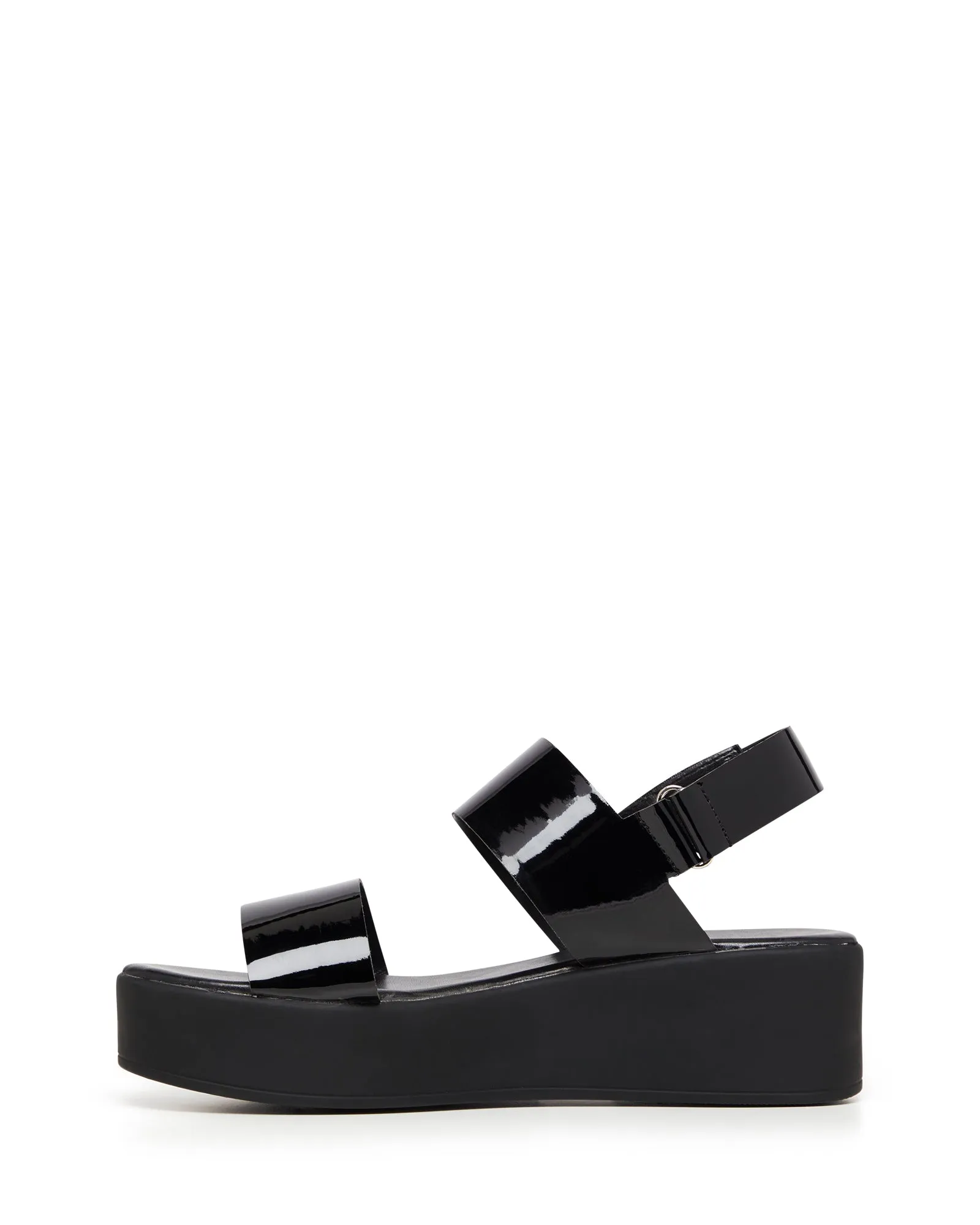 Roddick Platform Sandal Black Patent