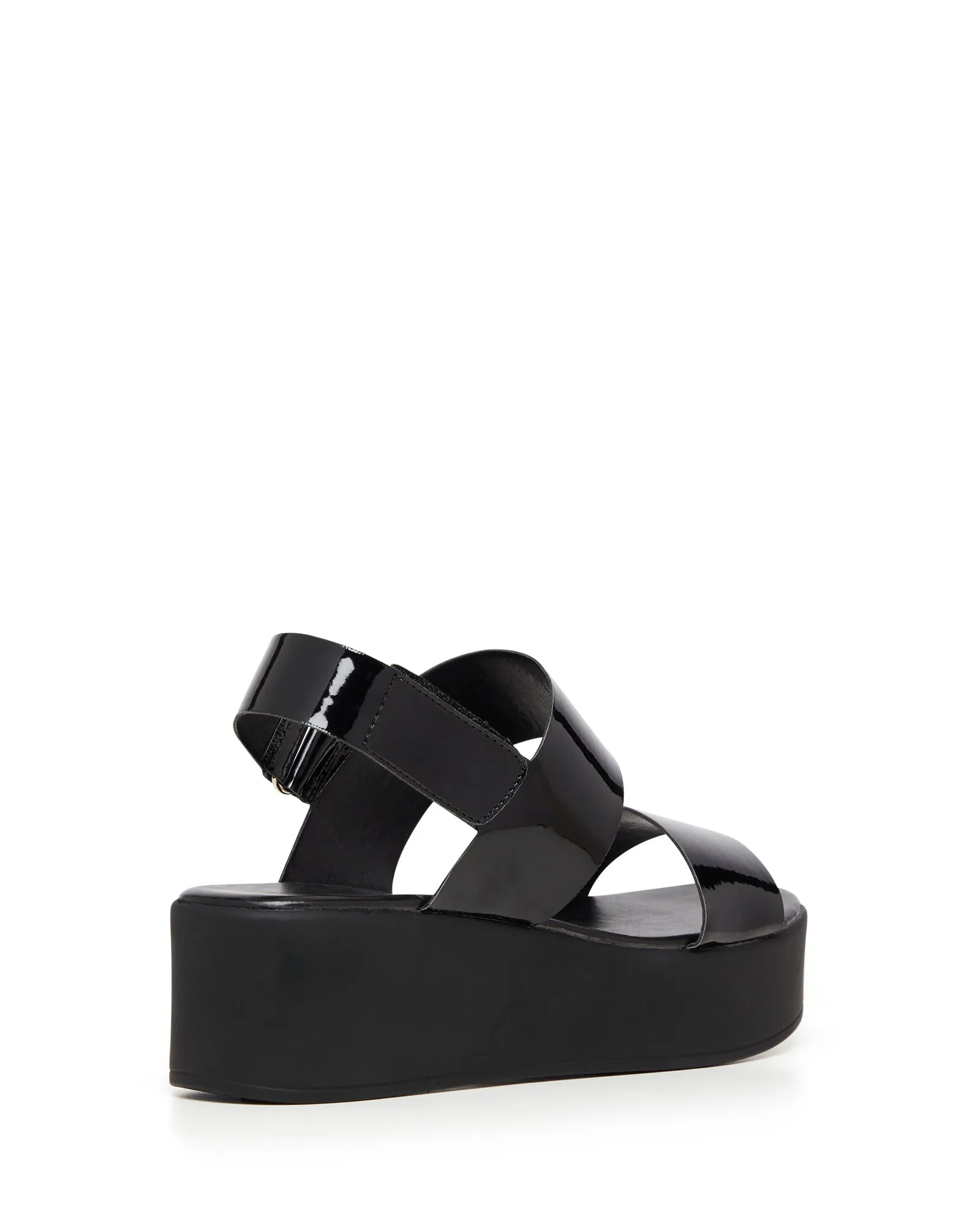 Roddick Platform Sandal Black Patent