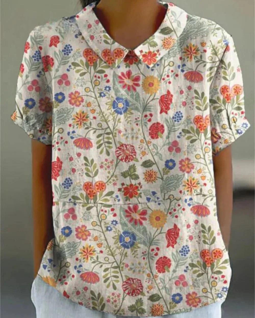 Selene | Handcrafted Floral Blouse