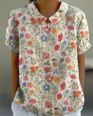 Selene | Handcrafted Floral Blouse
