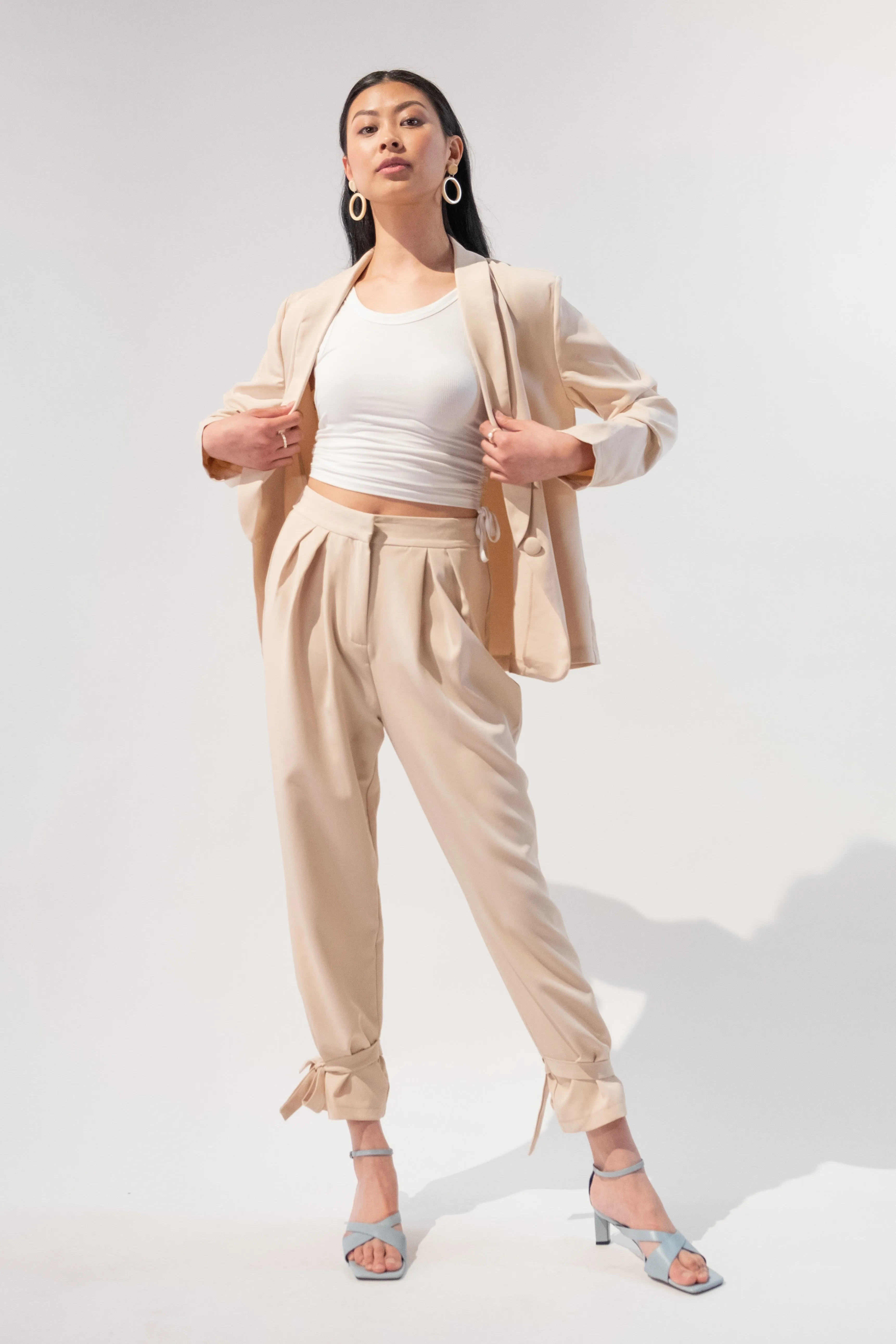 Single Breasted Blazer and Tailored Pants Set