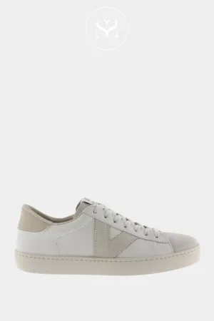 VICTORIA 1126142 CREAM AND WHITE LEATHER BERLIN TRAINERS