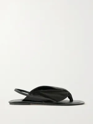 Zila satin and leather slingback sandals